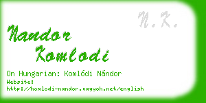 nandor komlodi business card